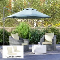 Outsunny Seat Cushion Back Pillows Replacement Set of 2, Patio Chair Cushions Set for Indoor Outdoor, Cream White(m-1)