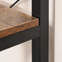 HOMCOM Retro Industrial Bookcase Storage Shelf Closet Floor Standing Display Rack with 6 Tiers, Metal Frame for Living Room & Study(m-10)