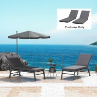 Outsunny 2-Piece Back and Seat Cushion Pillows Replacement, Patio Chair Cushions Set with Ties for Indoor Outdoor, Grey(m-8)