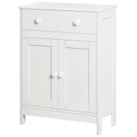 HOMCOM Bathroom Cabinet, Freestanding Accent Sideboard with Storage Drawer & Adjustable Shelf, White(m-11)