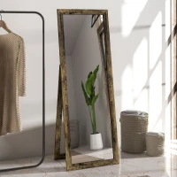 HOMCOM 58" x 20" Floor Standing Mirror, Full Body Mirror for Bedroom, Living Room, Rustic Brown(m-8)