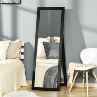 HOMCOM 58" x 20" Full Length Mirror with Frame, Floor Standing Mirror, Rectangular Full Body Mirror for Bedroom, Living Room, Brown(m-1)