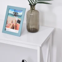 HOMCOM 40" Console Table, 2 Tier X-Design Narrow Entryway Table with Storage Shelf for Behind Couch, Living Room, Hallway, White(m-9)