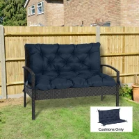 Outsunny Porch Swing Cushion Garden Bench Cushion with Backrest, Non-Slip 2-seater Soft Pad, Swing Chair Mat Replacement for Indoor and Outdoor, 39.4" x 38.6", Dark Blue(m-8)