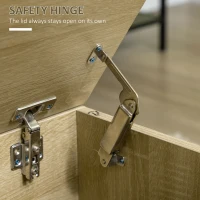 HOMCOM Storage Bench, Lift Top Storage Chest, Shoe Bench with Safety Hinges and Steel Legs, Storage Trunk for Bedroom, Entryway, 35.4x17.7x17.7 Inches, Natural(m-7)