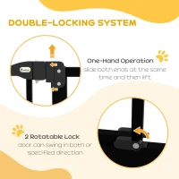 PawHut Extra Tall Dog Gate with Door, Pressure Fit, Auto Close, Double Locking for Doorways Hallways Stairs, 29"-34", Black(m-4)