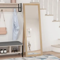 HOMCOM 58" x 20" Floor Standing Mirror, Full Body Mirror for Bedroom, Living Room, Oak(m-1)
