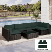 Outsunny Outdoor 14pc Patio Rattan Sofa Set Cushion Polyester Cover Replacement Set - No Cushion Included, Grey(m-1)