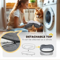 PawHut Pet Sofa Bed for Large Dogs with Removable Cushion, Washable Cover, Anti-slip Foot Pads, Grey(m-5)