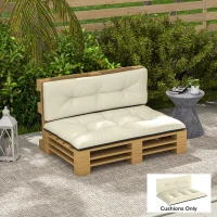 Outsunny 2 Seater Pallet Cushions Outdoor 3.9" Thick Replacement Cushions - Tufted Design for Garden, Patio, Cream White(m-10)