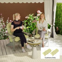 Outsunny Adirondack Chair Cushions Set of 2, Tufted High Back Patio Non-Slip Cushions for Adirondack Chairs, Beige(m-2)