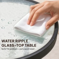 Outsunny 4 Piece Patio Bar Set, Sling Folding Outdoor Furniture with Umbrella for Poolside, Backyard and Garden, Brown(m-7)