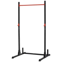 Soozier Adjustable Barbell Power Rack Squat Stand Strength Training Fitness Pull Up Weight Cage Home Gym Black(m-2)