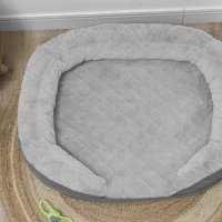 PawHut Pet Sofa Bed for Large Dogs with Removable Cushion, Washable Cover, Anti-slip Foot Pads, Grey(m-9)