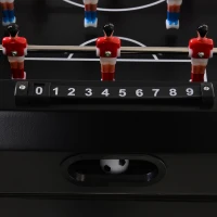 Outsunny 68QT Patio Cooler Ice Chest with Foosball Table Top, Portable Poolside Party Bar Cold Drink Rolling Cart on Wheels with Tray Shelf Black(m-11)