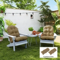 Outsunny Adirondack Chair Cushions Set of 2, Tufted High Back Patio Non-Slip Cushions for Adirondack Chairs, Khaki(m-10)