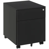 Vinsetto Lockable File Cabinet, Steel Filing Cabinet on Wheels for Legal, A4, Letter Size, with Pencil Tray for Home Office(m-11)
