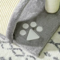 PawHut 17" Cat Scratching Tree Kitty House Kitten Activity Centre Pet Bed Post Furniture with Hanging Toy (Grey)(m-9)