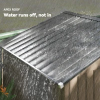 Outsunny 7' x 4' Outdoor Storage Shed, Garden Tool House w/ Foundation Kit Vents & Sliding Doors for Backyard Patio, Brown(m-7)