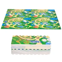 Qaba Kids Foam Puzzle Floor Tiles Baby Toddler Play Mat 36Pcs Anti-slip Crawling Learning with End Border Dinosaur Land Pattern 35SqFt EVA(m-2)