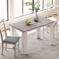 HOMCOM 47" Kitchen Table for 4-6 People, Dining Table with Wood Effect for Dining Room, Grey(m-1)