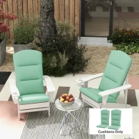 Outsunny Patio Chair Cushions for Adirondack Chair Replacement Cushions with Back and Ties, Set of 2, Green(m-8)