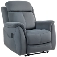 HOMCOM Manual Recliner Chair with Vibration Massage, Reclining Chair for Living Room with Side Pockets, Dark Grey(m-11)