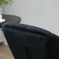 HOMCOM Bar Stool Set of 2 Fabric Adjustable Height Armless Upholstered Counter Chairs with Swivel Seat, Black(m-12)