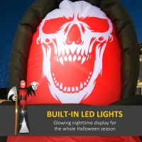 Outsunny 12 FT Halloween Inflatable Grim Reaper, Blow Up Garden Decor with Built-in Lights for Halloween Party Indoor, Outdoor(m-4)