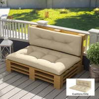 Outsunny 2-Piece Pallet Cushion Set, Outdoor 3.9" Thick Replacement Pallet Sofa Cushions, Tufted Replacement Pads for Garden Patio, Beige(m-1)