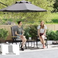 Outsunny Outdoor Seat Cushion with Back, Outdoor Chair Cushion with Ties and Adjustable Strap, UPF 20+Non-Slip Patio Cushion Replacement for Outdoor Chair, Light Grey