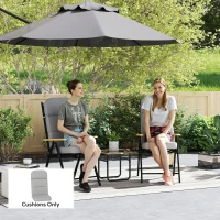 Outsunny Outdoor Seat Cushion with Back, Outdoor Chair Cushion with Ties and Adjustable Strap, UPF 20+Non-Slip Patio Cushion Replacement for Outdoor Chair, Light Grey(m-1)