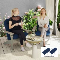Outsunny Adirondack Chair Cushions Set of 2, Tufted High Back Patio Non-Slip Cushions for Adirondack Chairs, Navy Blue(m-2)