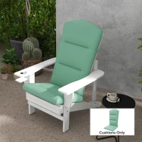 Outsunny Patio Chair Cushion for Adirondack Chairs Replacement Cushion with Back and Ties, Green(m-8)