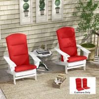 Outsunny Patio Chair Cushions for Adirondack Chair Replacement Cushions with Back and Ties, Set of 2, Wine Red(m-1)