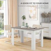 HOMCOM 47" Kitchen Table for 4-6 People, Dining Table with Wood Effect for Dining Room, Grey(m-4)