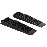 HOMCOM Car Ramps, Curb Ramps with Plastic Anti-Slip Surface, 6600lbs Capacity for Cars SUVs Small Vans, Set of 2, Black(m-11)