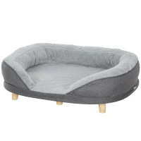 PawHut Pet Sofa Bed for Large Dogs with Removable Cushion, Washable Cover, Anti-slip Foot Pads, Grey(m-2)