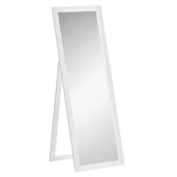 HOMCOM 58" x 20" Full Length Mirror with Frame, Floor Standing Mirror, Rectangular Full Body Mirror for Bedroom, Living Room, White(m-2)