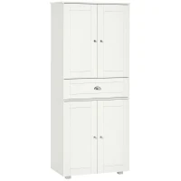 HOMCOM 72" Kitchen Pantry Cabinet, Modern Kitchen Pantry Storage Cabinet with 4 Doors and 3 Adjustable Shelves, White(m-2)