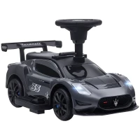 Qaba 6V Maserati GT2 Licensed Electric Car for Kids, Ride on Car with Under Seat Storage, LED Headlights Music, Grey(m-11)
