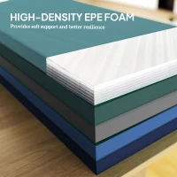 Soozier 6ft Folding Gymnastics Mat, Thick Exercise Mat with Carry Handles for Yoga Aerobics Fitness Training, Mixed Colour(m-4)