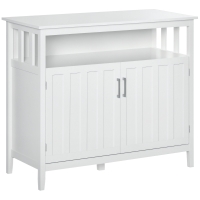 HOMCOM Sideboard Buffet Cabinet, Coffee Bar Cabinet with 2 Doors and Adjustable Shelves, Console Table for Kitchen Entryway Living Room, White