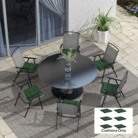 Outsunny 6-Piece Seat Cushion Replacement, Outdoor Patio Chair Cushions Set with Ties, Button Tufted, Dark Green(m-8)