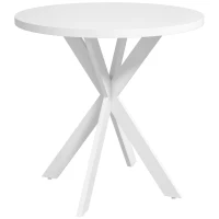 HOMCOM 29" Dining Table, Contemporary Round Kitchen Table with Steel Legs, White(m-11)