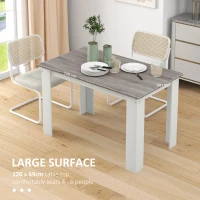 HOMCOM 47" Kitchen Table for 4-6 People, Dining Table with Wood Effect for Dining Room, Grey(m-5)