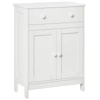 HOMCOM Bathroom Cabinet, Freestanding Accent Sideboard with Storage Drawer & Adjustable Shelf, White(m-2)