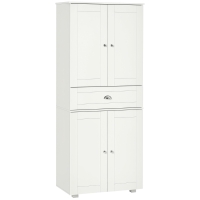 HOMCOM 72" Freestanding Kitchen Pantry Cabinet, Tall Storage Cabinet with 4 Doors, Drawer and Adjustable Shelves for Dining Room, White