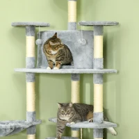 PawHut 79" Scratching Kitten Tree Condo Kitten Scratch Activity Center Toys Light Grey(m-7)