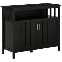 HOMCOM Sideboard Buffet Cabinet, Coffee Bar Cabinet with 2 Doors and Adjustable Shelves, Console Table for Kitchen Entryway Living Room, Black(m-1)